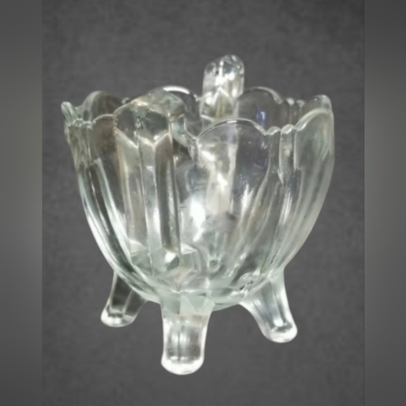 VINTAGE INDIANA COLONIAL PEERLESS PANEL GLASS CREAMER, SUGAR & BUTTER SET - Picture 3 of 8